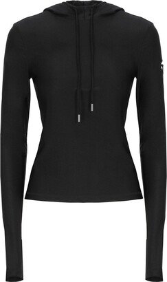 Cut-Out Detailed Drawstring Hoodie
