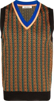 Striped Knitted Vest-AA