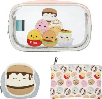 Squishmallows Food Squad Travel Cosmetic Bags (Set of 3)