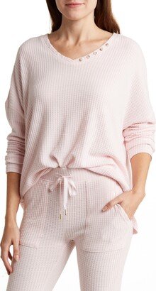 Believer Long Sleeve Waffle Knit Lounge Top