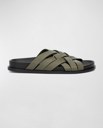 Iselda Woven Leather Slide Sandals