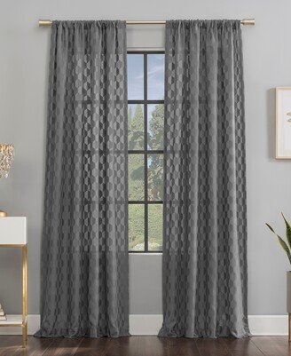 Scott Living Verge 52 x 96 Geometric Clipped Jacquard Curtain Panel