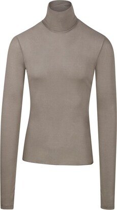 Paris Semi-Sheer Roll-Neck Ribbed-Knit Jumper-AA