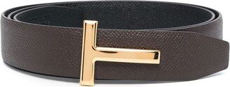 Logo-Plaque Leather Belt-AF