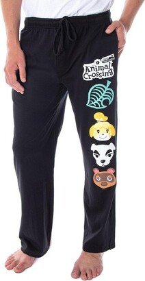 Seven Times Six Animal Crossing New Horizons Character Pajamas Sleep Pants (Medium) Black