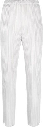 Plissé Tapered-Leg Cropped Trousers