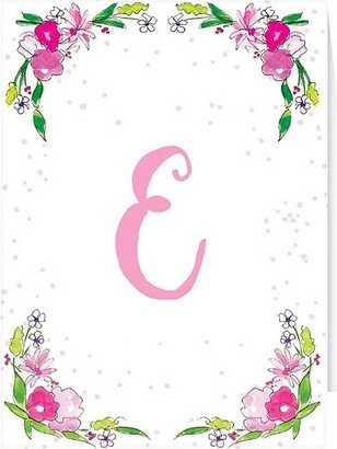 RosanneBECK Collections 10ct E Monogram Floral Crest Note Cards White