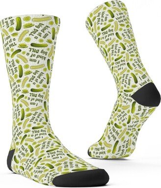 Socks: I'm Kind Of A Big Dill Pickles - Green Custom Socks, Green