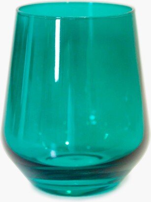 Estelle Colored Glass Emerald Green Stemless Wine Glasses (Set of 6)