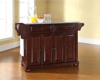 Crosley Furniture Alexandria Solid Granite Top Kitchen Island in Vintage Mahogany Finish