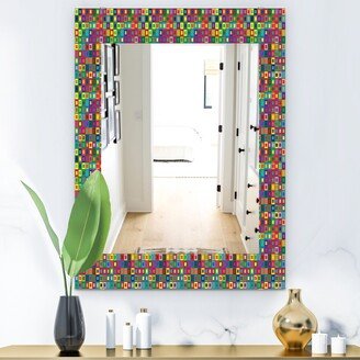 Designart 'Colors Squares Abstract Pattern' Modern Mirror - Printed Wall Mirror