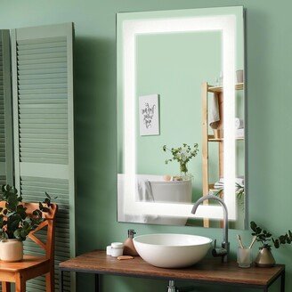 Head West Frosted Bathroom Vanity Tri-Color Dimming LED Wall Mirror - 24 x 36