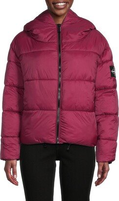 Boxy Hooded Puffer Jacket-AA