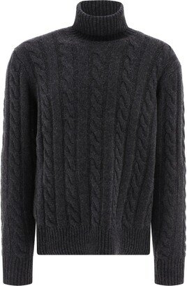 Turtleneck Cable Knit Jumper-AB