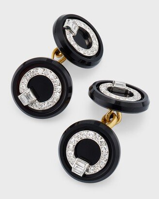 NM Estate Estate Cartier Diamond and Black Onyx Cufflinks