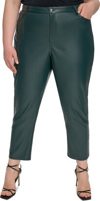 Size Faux-Leather Straight-Leg Pants