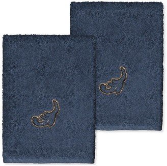 April Embellished Washcloth - Set of 2 - Midnight Blue