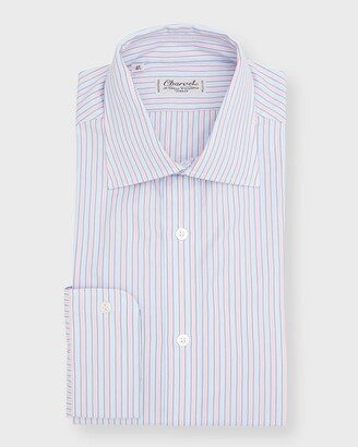 Men's Multi-Stripe Cotton Dress Shirt-AA