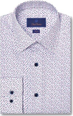 Slim Fit Tossed Square Print Cotton Dress Shirt