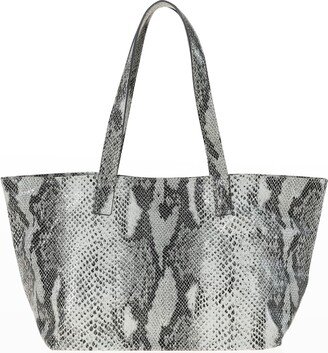 Rive Gauche Python-Print Shopper Tote Bag