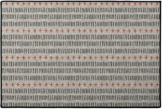 Door Mats: Modern Farmhouse Dash - Multi On Beige Door Mat, Gray