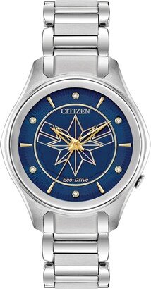 Captain Marvel Eco-Drive Crystal Embellished Bracelet Watch, 37mm