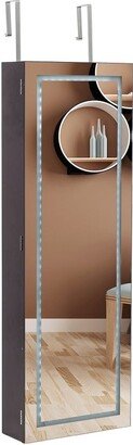 Wall Mounted Storage Jewelry Armoire Cabinet with Led Light