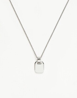 Engravable Small Tag Pendant Necklace | Sterling Silver