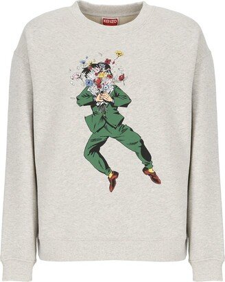 Graphic Printed Crewneck Sweatshirt-AG