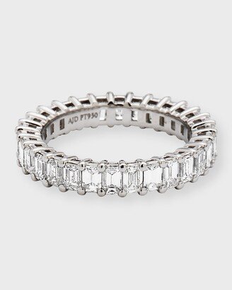 Neiman Marcus Diamonds Platinum Emerald-Cut FG/VS Diamond Eternity Band, Size 6.75, 3.3tcw