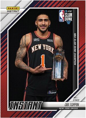 Obi Toppin New York Knicks Exclusive Parallel Panini America Instant Nba Slam Dunk Champion Single Trading Card - Limited Edition of 99