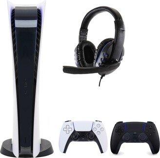 Playstation PS5 Digital Console with Extra Black Dualsense Controller and Universal Headset