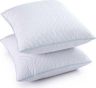 Wave Quilted Down and Feather 2-Pack Insert Pillows, 18 x 18