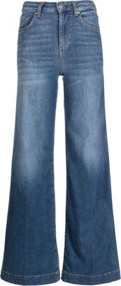 High-Waisted Flared Jeans-AJ