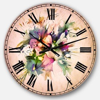 Designart Watercolor Oversized Round Metal Wall Clock