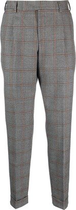 PT Torino Plaid Virgin Wool Tapered Trousers