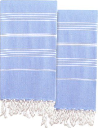 Set Of 2 Lucky Turkish Cotton Pestemal Beach Towels-AD