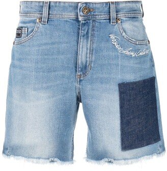 Fringed Edge Denim Shorts