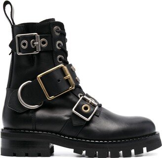 Stud-Embellished Combat Boots