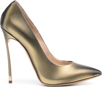 Blade 110mm metallic leather pumps