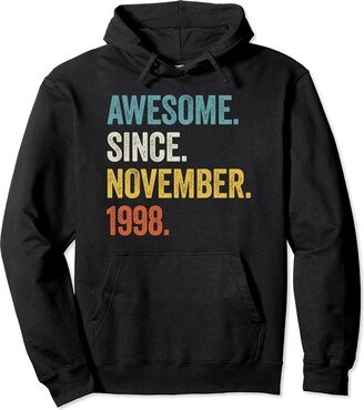 25 Birthday Ideas by Birnux 25 Years Old Awesome Since November 1998 25th Birthday Pullover Hoodie