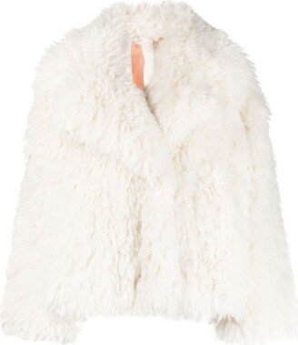 Wide-Sleeves Faux-Fur Jacket