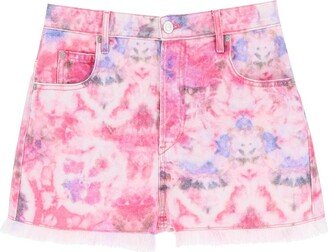 Marant Etoile 'lesia' Tie-Dye Denim Shorts