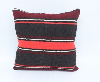 Home Decor Pillow, Kilim Pillow Cover, Personalized Brown Striped Covers, Organic Cushion, 7159