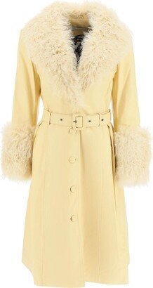 foxy leather and shearling long coat-AJ