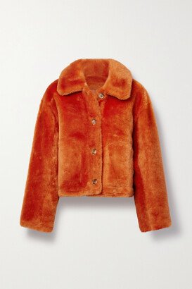 Alloway Reversible Shearling And Leather Coat - Orange