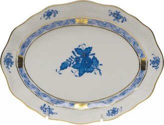 Chinese Bouquet Blue Small Oval Dish