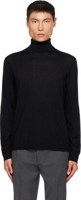 Black Rib Trim Turtleneck