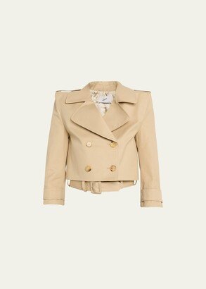 Power Short Belted Trench Jacket