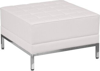 HERCULES Imagination Series Melrose White LeatherSoft Ottoman